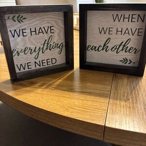Rustic Wooden Quote Signs - Set of 2